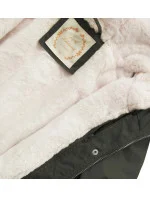 Dámská zimní bunda parka v army barvě s odepínací podšívkou a kapucí (7626BIG)