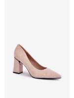 Elegantní Lodičky Na Podpatku V Růžové Vinceza 62223 Béžové