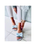 Dámské pantofle s mašlí H47 Světle modrá - Sixth Sens