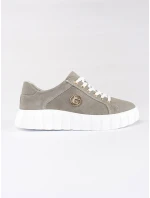 Praktické šedo-stříbrné dámské polobotky platforma Praktické šedo-stříbrné dámské polobotky platforma