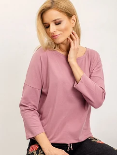 Volná halenka se zavazováním dole špinavě růžová (4691)