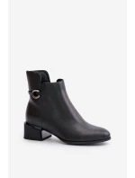 Zateplené dámské boty na podpatku se zipem černé Vinceza 66724