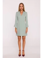 M876 Šaty s širokými manžetami - mátové