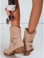 Dámské semišové kovbojské boty béžové FashionStreet ZY1301