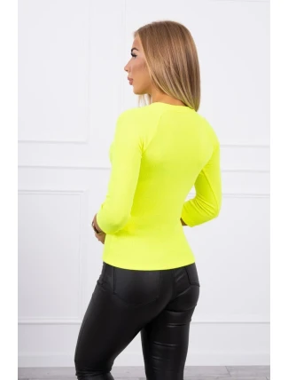 Halenka s ozdobnými knoflíky žlutá neonová