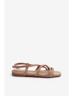 Ploché dámské sandály Big Star NN274012 Beige