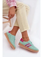 Dámské kožené semišové tenisky S.Barski LR61-7089 Mentolové Dámské kožené semišové tenisky S.Barski LR61-7089 Mentolové