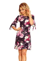 Dámské šaty 217-5 Černá s květy - Numoco Dámské šaty 217-5 Černá s květy - Numoco