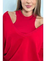 3-dílný set mikina + top + legíny červená 3-dílný set mikina + top + legíny červená