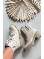 Kožené dámské kotníkové boty na klínu vyhřívané Vinceza 86418 béžové Kožené dámské kotníkové boty na klínu vyhřívané Vinceza 86418 béžové