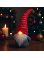 DUCH S DLOUHÝM ČERVENÝM KLOBOUKEM A SVÍTÍCÍM NOSEM 10x9x42 cm