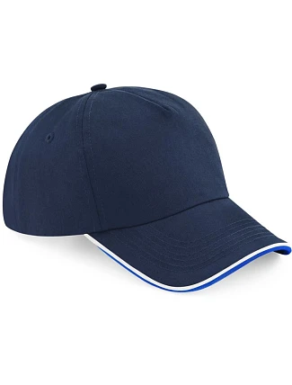 Beechfield B 25C 5 panelová kšiltovka "Authentic Piped Peak" 53.025C french navy/bright royal/white
