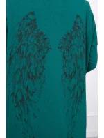 Mikina s potiskem křídel zelená