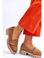 Módní semišové mokasíny tmavě béžové Eloisa