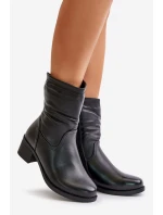 Boty Na Nízkém Podpatku Zateplené Kožíškem Vinceza 85155 Černé