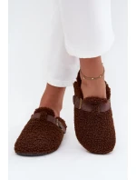 Dámské pantofle s kožešinou typu beránek Hnědé Lorivine