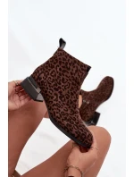 Kotníkové boty z přírodního semiše na klínu Panterka D&A JC52-852 hnědé