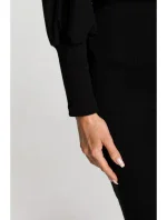 M690 Kombinované pletené šaty - černé