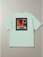 Pánské bavlněné tričko s potiskem mint FashionStreet RX5305