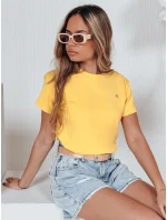 Dámské žebrované tričko SMILE FOR YOU žluté FashionStreet RY2908