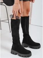 Dámské semišové boty na platformě černé FashionStreet ZY1103