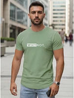 Pánské zelené tričko s klasickým potiskem FashionStreet NX5122R