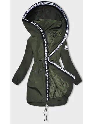 Tenká dámská bunda v khaki barvě s ozdobnou lemovkou (1811-1) Tenká dámská bunda v khaki barvě s ozdobnou lemovkou (1811-1)