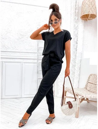 Černý dámský komplet se lnem (751) Černý dámský komplet se lnem (751)