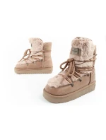 D.Franklin snow boots ladies winter fashion fur insulated brown high dámské