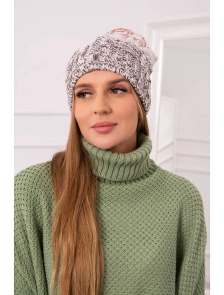 Fleecová čepice Dolores K303 hnědá+bílá+červená Fleecová čepice Dolores K303 hnědá+bílá+červená