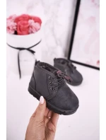 Dívčí šněrovací Sněhové Boty S Kožešinou Šedé Hunter Dívčí šněrovací Sněhové Boty S Kožešinou Šedé Hunter