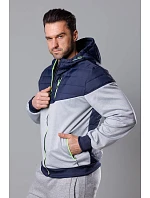 Pánská sportovní bunda ze směsových tkanin tmavě modrá-limetková (8M901-215) Pánská sportovní bunda ze směsových tkanin tmavě modrá-limetková (8M901-215)