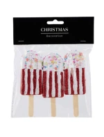 ZMRZLINOVÁ DEKORACE ZÁVĚSNÁ CETKA 3KS ČERVENÁ