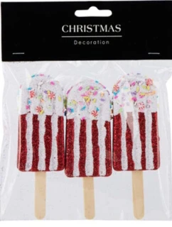 ZMRZLINOVÁ DEKORACE ZÁVĚSNÁ CETKA 3KS ČERVENÁ