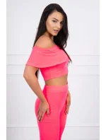 Souprava volánků růžová neonová