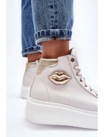 Dámské vysoké tenisky na zip Lemar bílé Katerin