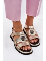 Kožené dámské sandály lakované s ozdobným detailem Artiker 56C0691 černé