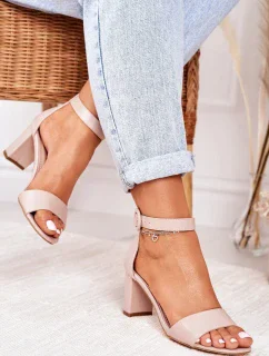 Dámské Sandály Na Podpatku Pudrově Růžové Lexi