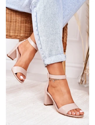 Dámské Sandály Na Podpatku Pudrově Růžové Lexi