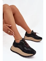 Dámské kožené tenisky na platformě Big Star HI-POLY SYSTEM – černé