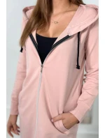 Mikina s kapucí tmavě pudrově růžová Mikina s kapucí tmavě pudrově růžová