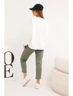 Dámský set máslový s kontrastní kapsou khaki