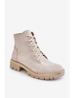 Flat Boots Lewski Shoes 3285 Světle béžová
