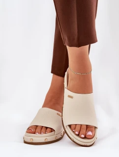 Dámské žabky na platformě Big Star NN274A746 Beige