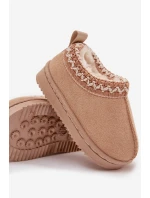 Sněhule Dětské Kotníkové Na Platformě Zateplené Kožešinou Béžové Vilabria