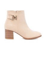 Trendy dámské  kotníčkové boty Jasnobeżowy Obcas