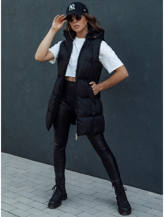 Dámská prošívaná dlouhá vesta VIANA černá FashionStreet TY4504