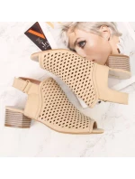 Dámské vestavěné ažurové sandály béžové Sabatina