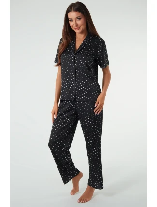 Italská móda Ria crêpe long barva:print/black Italská móda Ria crêpe long barva:print/black