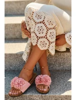 Nazouváky Na Korkové Podrážce Růžové Flowerbomb